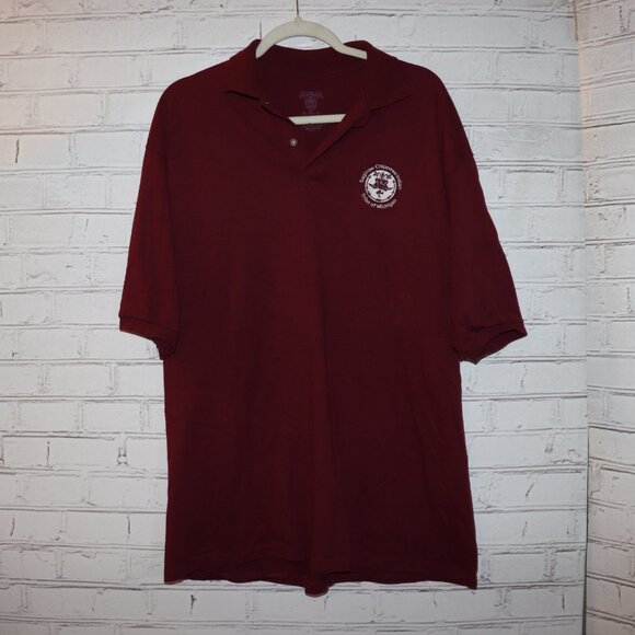 Maroon Collared T-shirt Polo Size XL Saginaw Chippewa Indian Tribe of Michigan - Picture 1 of 6